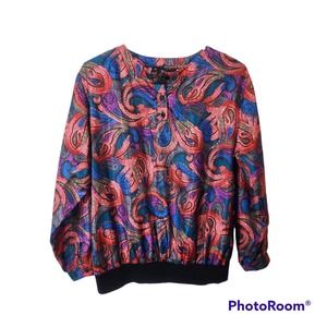 Vintage Gianna Silky Paisley Pullover Blouse